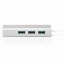 DIGITUS Concentrateur USB 3.0 de Type-C™ avec Gigabit Ethernet, USB 3.2 Gen 1 3.1 Gen 1 Type-C, IEEE 802.3, IEEE 802.3ab, IEEE 802.3u, Gris, Blanc, USB 3.2 Gen 1 3.1 Gen 1 Type-A, Chine, USB