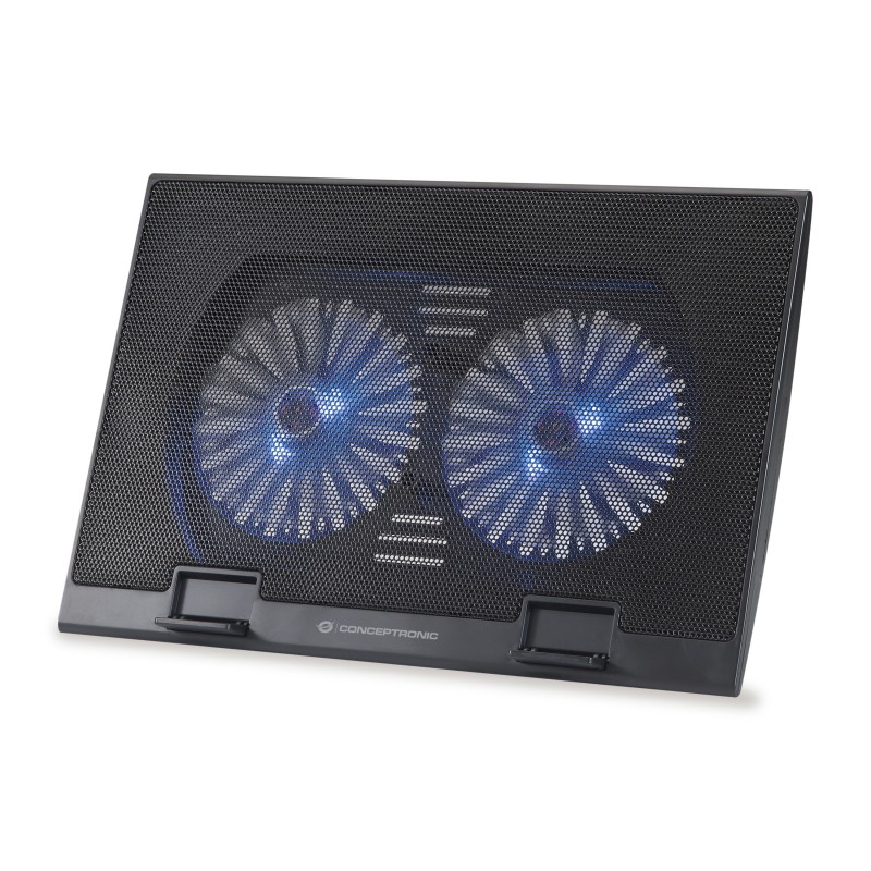 Conceptronic THANA02B, 43,2 cm 17", 2 pièce, 12,5 cm, 1000 trmin, Noir, Fer, Plastique