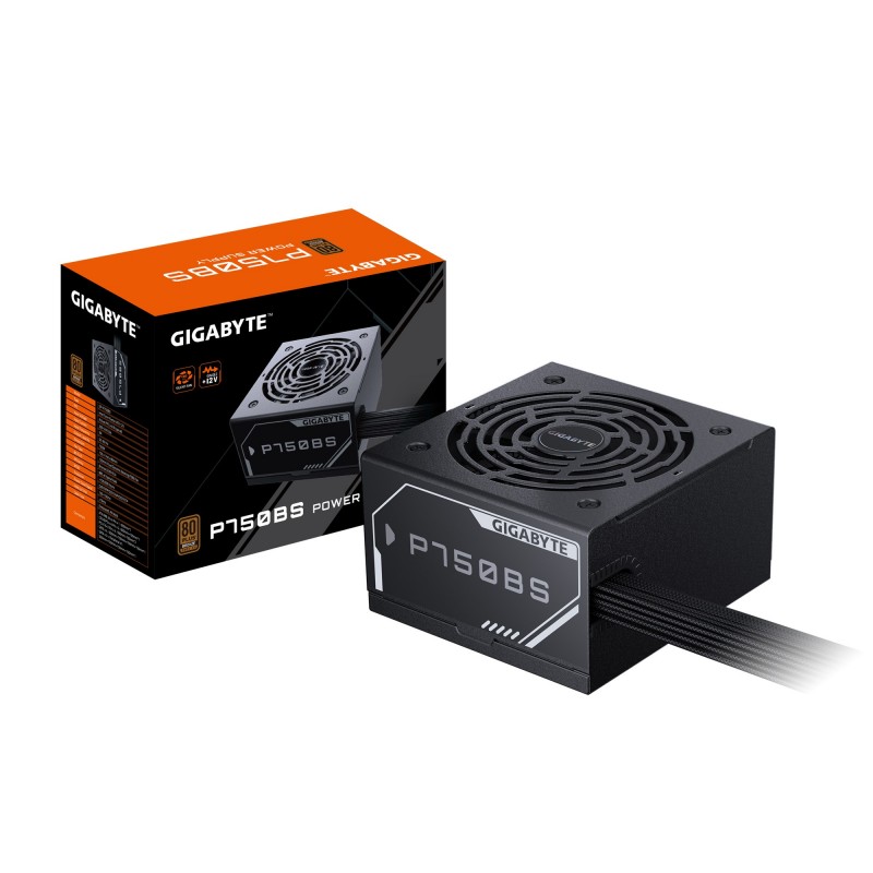 Gigabyte P750BS Bloc d'Alimentation - PCI-E 6+2 Pin x 4, 80 PLUS Bronze, Ventilateur 120 mm, Compatible ATX, Prise EU, 750 W, 200 - 240 V, 5060 Hz, 6 A, Actif, 100 W