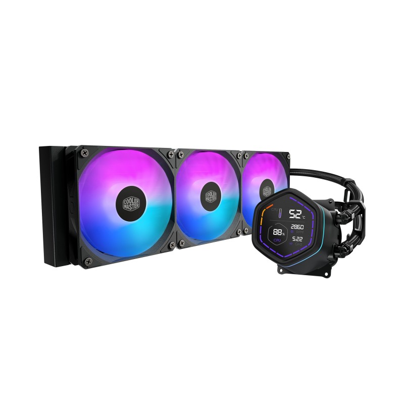 Cooler Master MasterLiquid Core Nex Digital, Kit de refroidissement du liquide, 12 cm, 650 trmin, 1750 trmin, 122 m³h, Noir