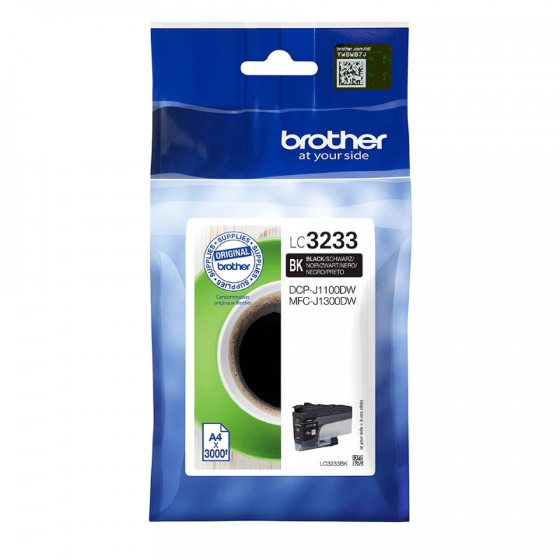 Brother LC3233BK - Cartouche d'encre originale – Noir, Rendement standard, Noir, Encre à pigments, 1 pièce, 3000 pages, Paquet unique