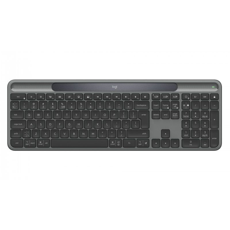 Logitech Signature Slim Solar+ K980, Sans fil, RF sans fil + Bluetooth, QWERTY, Graphite