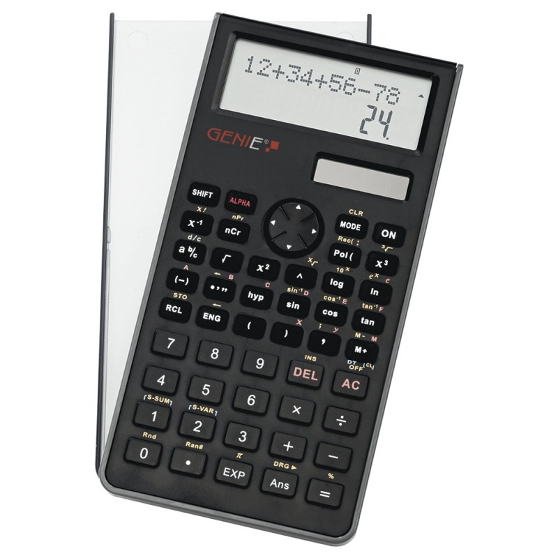 Genie 12071, Poche, Calculatrice financière, 10 chiffres, 2 lignes, Batterie, Noir