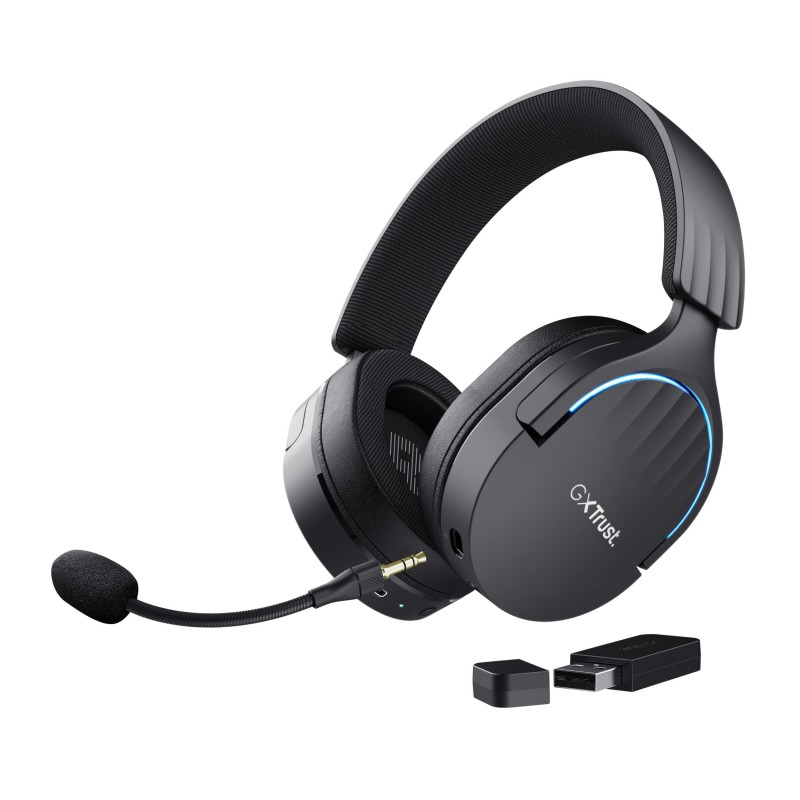 Trust GXT 491 Fayzo, Avec fil &sans fil, 20 - 20000 Hz, Gaming, 290 g, Casque, Noir