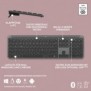 Logitech Signature Slim Combo MK950, Sans fil, RF sans fil + Bluetooth, Commutateur de touche « ciseaux », QWERTZ, Graphite, Souris incluse