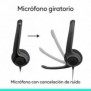 Logitech H390 USB, Avec fil, AppelsMusique, 20 - 20000 Hz, 197 g, Casque, Noir