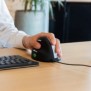 R-Go Tools Souris Ergonomique R-Go HE Break avec logiciel de pause, gaucher, grand longueur de la main 185 mm, filaire, noir, Gauche, Conception verticale, USB Type-A, 3500 DPI, Noir