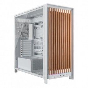 Corsair FRAME 5000D WOOD RS, Midi Tower, PC, Noyer, Blanc, ATX, EATX, micro ATX, Mini-ITX, Plastique, Acier, Verre trempé, Gaming