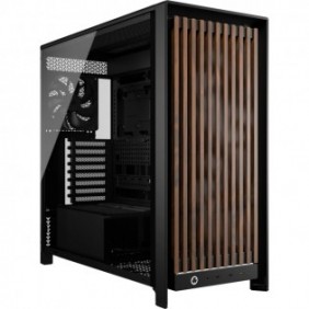 Corsair FRAME 5000D WOOD RS, Midi Tower, PC, Noir, Noyer, ATX, EATX, micro ATX, Mini-ITX, Plastique, Acier, Verre trempé, Gaming
