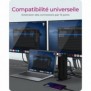ICY BOX IB-DK2252AC, Avec fil, USB 3.2 Gen 1 3.1 Gen 1 Type-C, 10,100,1000 Mbits, Noir, 5 Gbits, 4K Ultra HD