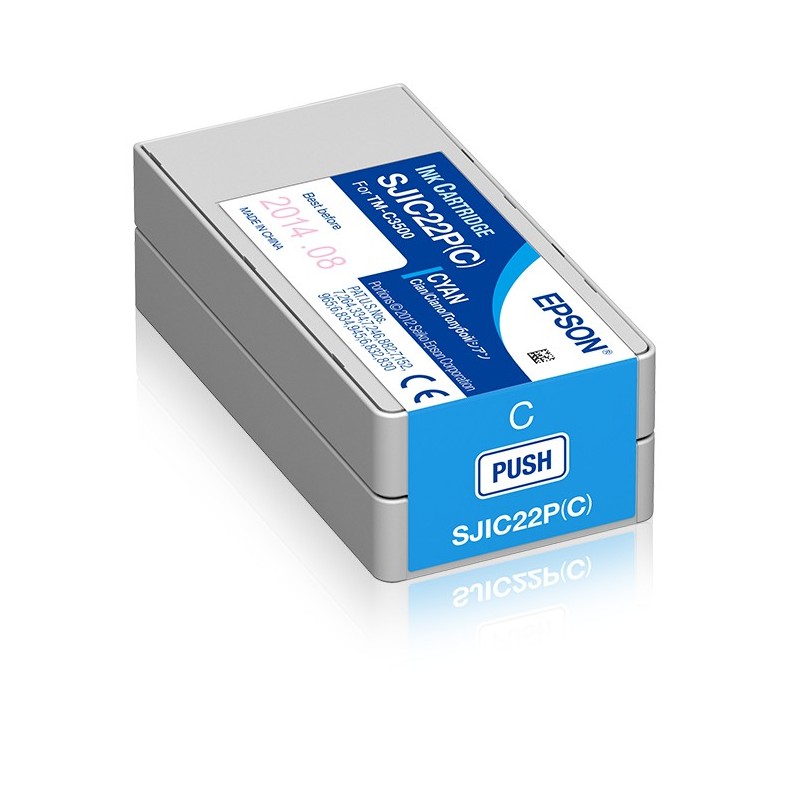 Epson SJIC22P: Ink cartridge for ColorWorks C3500 , Cyan, 1 pièce