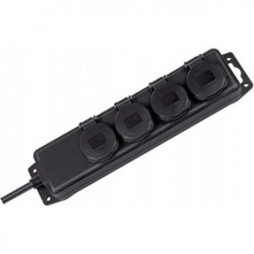 Brennenstuhl BN-1159960, 4 sortie CA, 230 V, Noir, 2 m