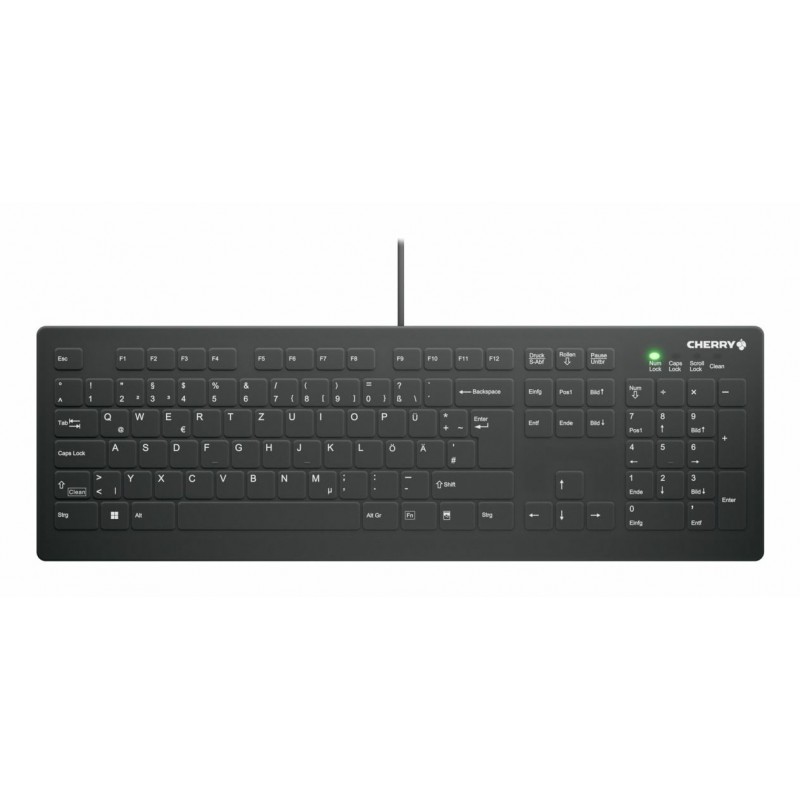 Cherry Contour Design Active Key AK-C8112, Taille réelle 100 %, Avec fil, USB, Commutateur de touche « ciseaux », QWERTY, Noir