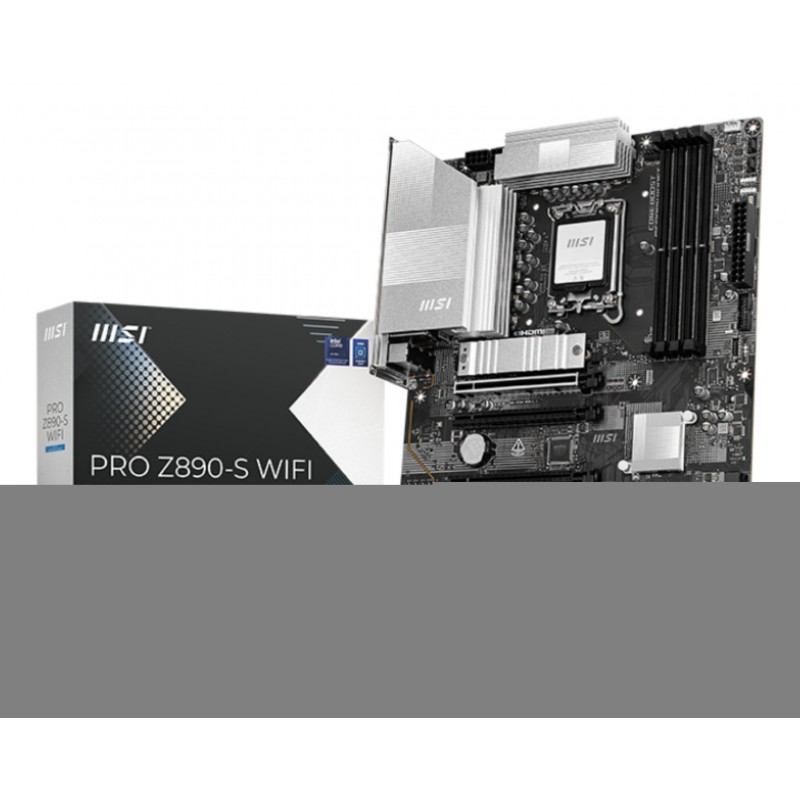 MSI PRO Z890-S WIFI, Intel, LGA 1851 Socket V1, Intel Core Ultra Series 2, LGA 1851, 256 Go, DDR5-SDRAM