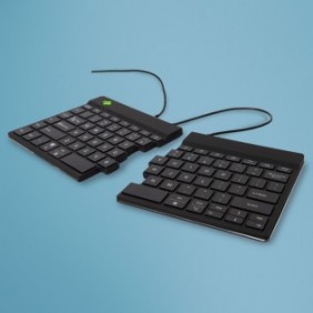R-Go Tools Clavier ergonomique R-Go Split Break v2 avec logiciel de pause, clavier ergonomique divisé, QWERTY , Filaire, noir, Mini, Avec fil, USB, Commutateur de touche « ciseaux », QWERTY, Noir