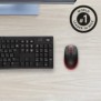 Logitech M190, Ambidextre, Optique, RF sans fil, 1000 DPI, Rouge
