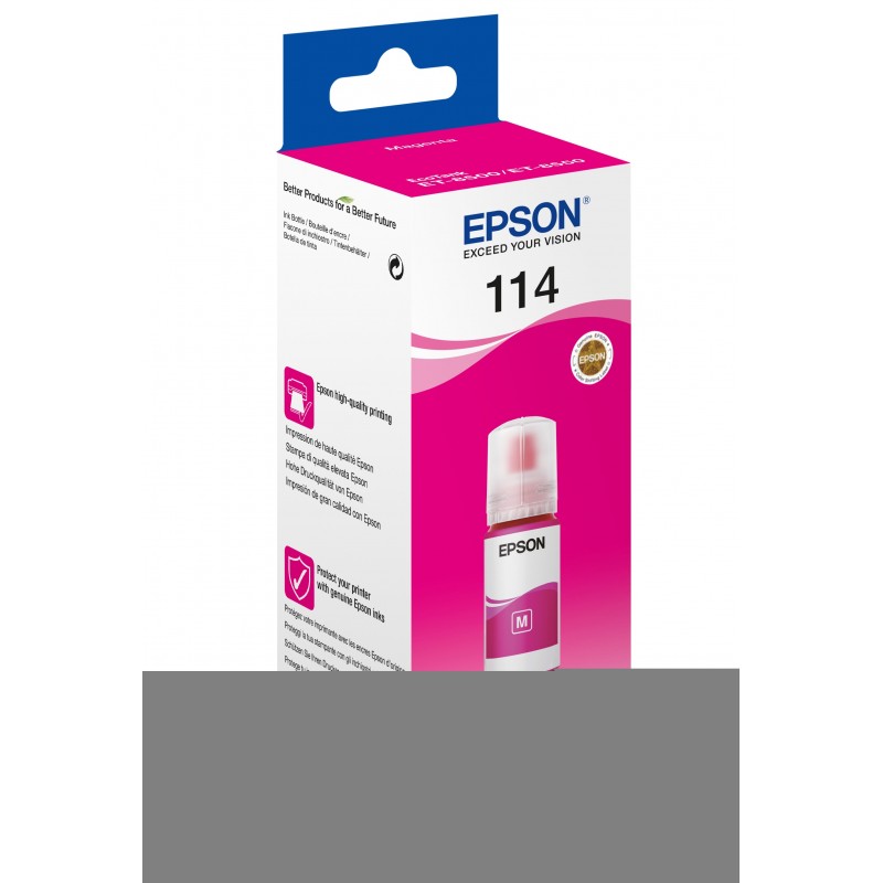 Epson 114 EcoTank, Original, Magenta, Epson, EcoTank ET-8550, EcoTank ET-8500, Rendement standard, 70 ml