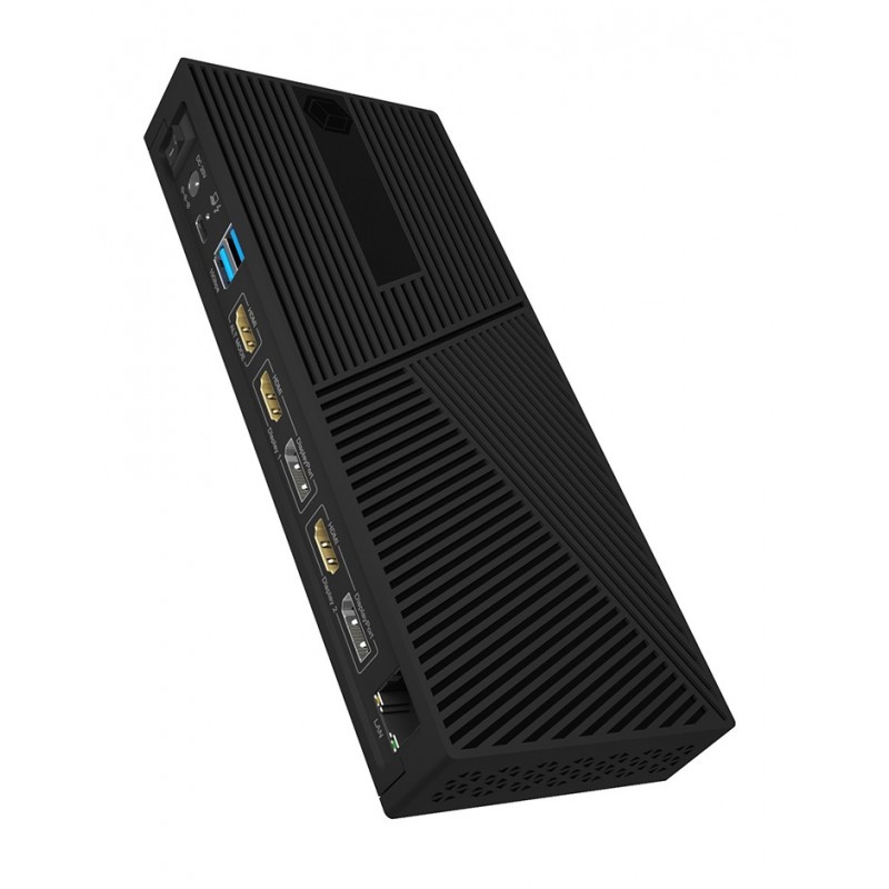 ICY BOX IB-DK2246AC, Avec fil, USB 3.2 Gen 2 3.1 Gen 2 Type-A, 10,100,1000 Mbits, Noir, 3840 x 2160 pixels, 60 Hz