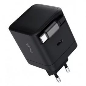 Trust Maxo Chargeur PD USB-C rétractable de 65 W, Intérieure, Secteur, 20 V, 0,67 m, Noir