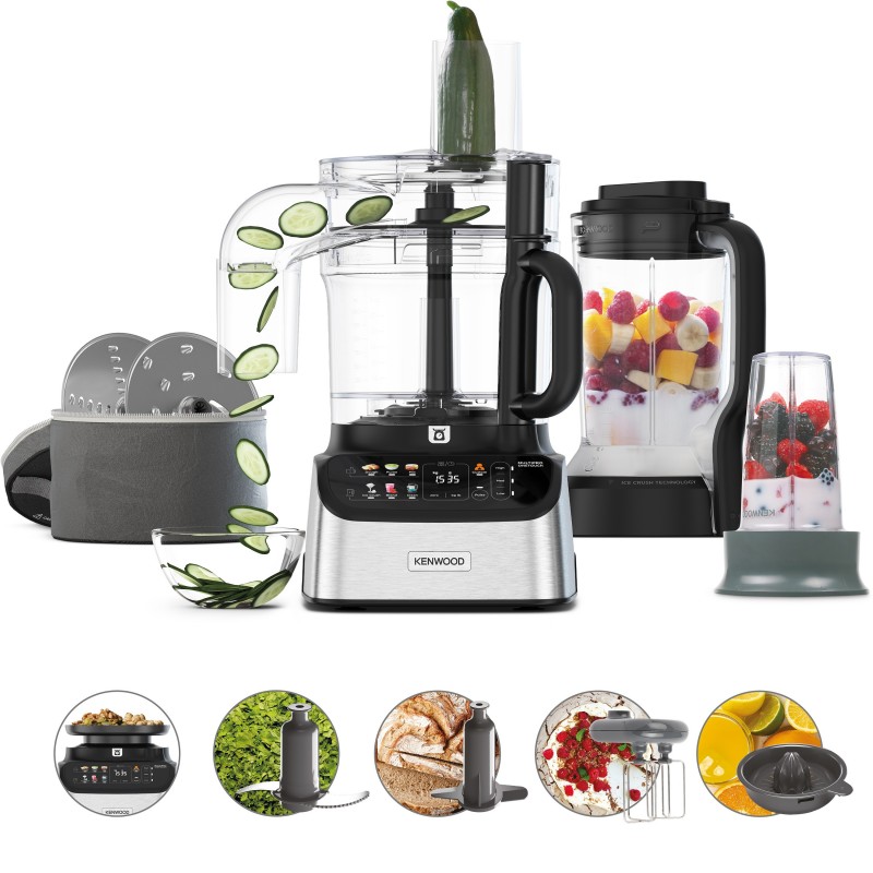 JVC Kenwood FDM73.850SS, 3 L, Gris, Boutons, Batteur, Blender, Hacher, Découpe, Pétrisseur, Mélange, Mélange, 1 m, 0,5 L