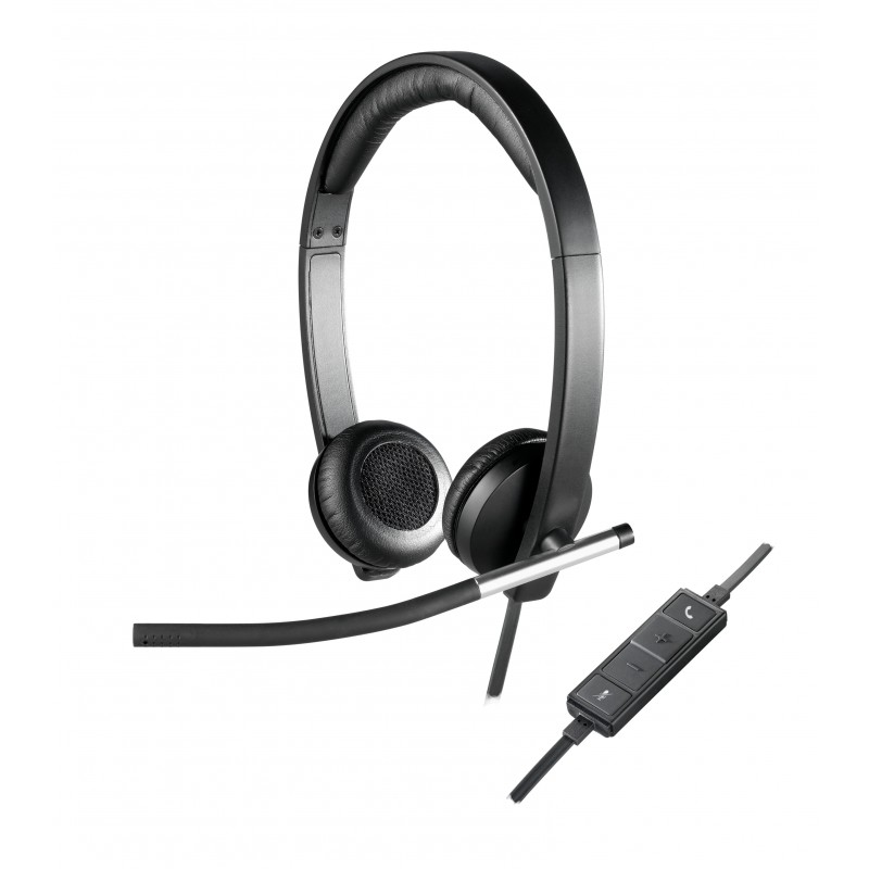 Logitech H650E, Avec fil, BureauCentre d'appels, 50 - 10000 Hz, 120 g, Casque, Noir, Argent