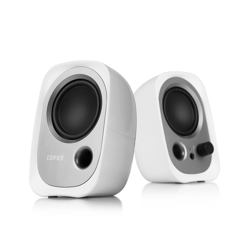 Edifier R12U, 2.0 canaux, Avec fil, 4 W, 30 - 20000 Hz, Noir, Argent, Blanc
