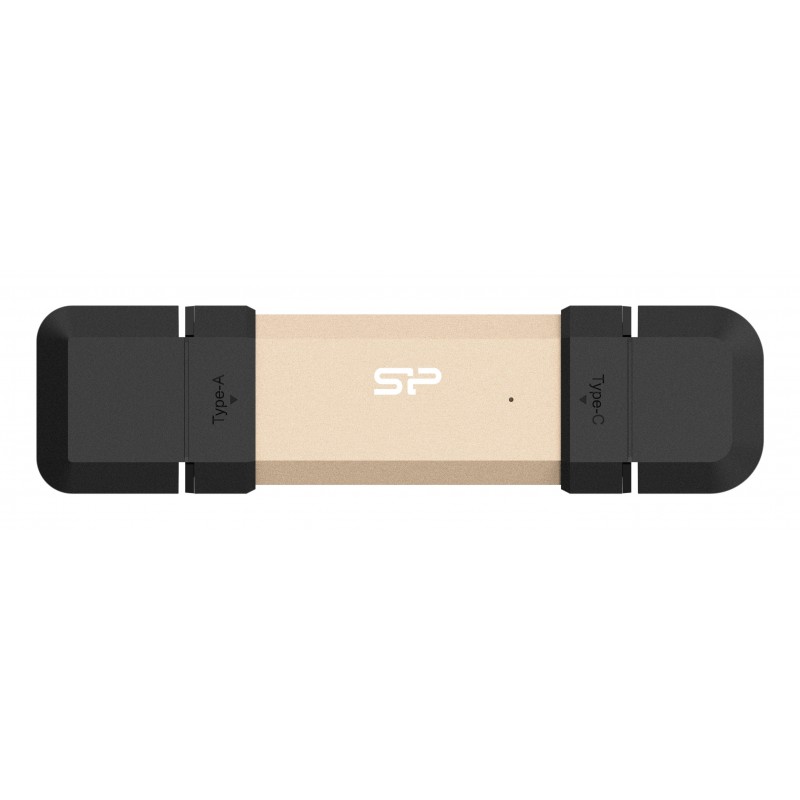 Silicon Power DS72, 500 Go, USB Type-A USB Type-C, 3.2 Gen 2 3.1 Gen 2, 1050 Mos, Casquette, Or