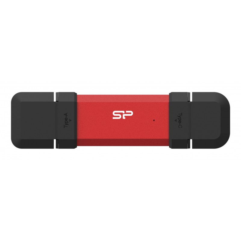 Silicon Power DS72, 500 Go, USB Type-A USB Type-C, 3.2 Gen 2 3.1 Gen 2, 1050 Mos, Casquette, Rouge