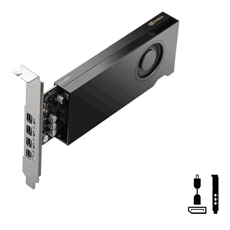 PNY NVIDIA RTX 2000E Ada, RTX 2000 Ada, 16 Go, GDDR6, 128 bit, PCI Express 4.0, 1 ventilateur