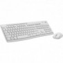 Logitech MK295 Silent, Taille réelle 100 %, Avec fil, RF sans fil, QWERTZ, Blanc, Souris incluse