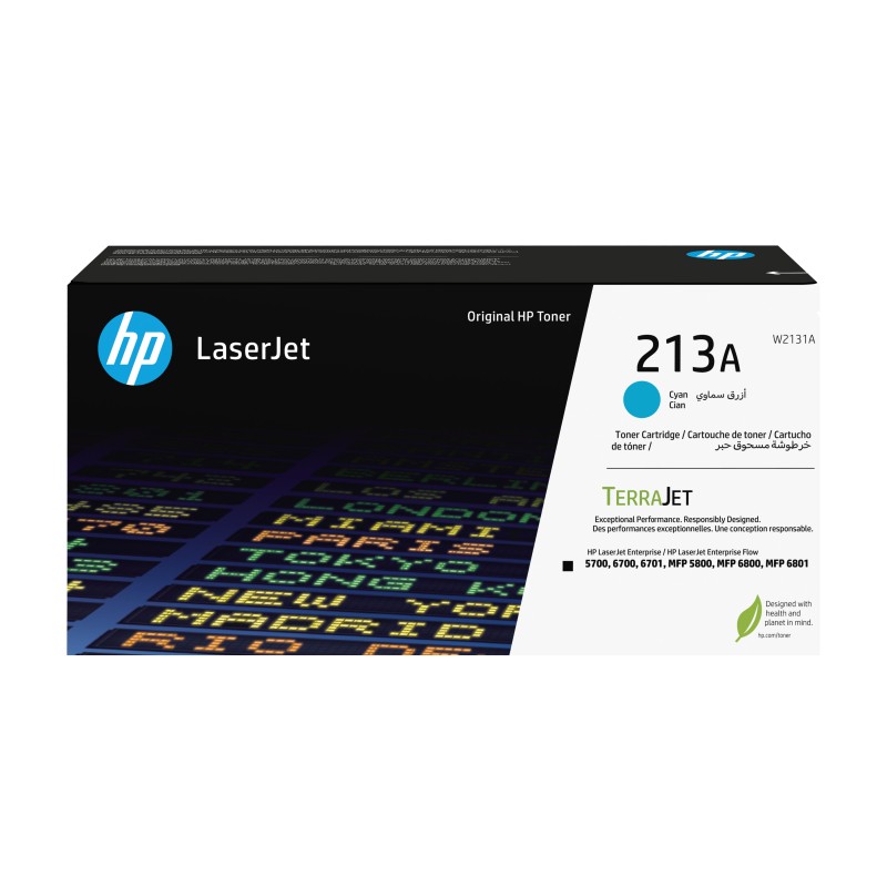 HP Toner cyan LaserJet authentique 213A, 3000 pages, Cyan, 1 pièce