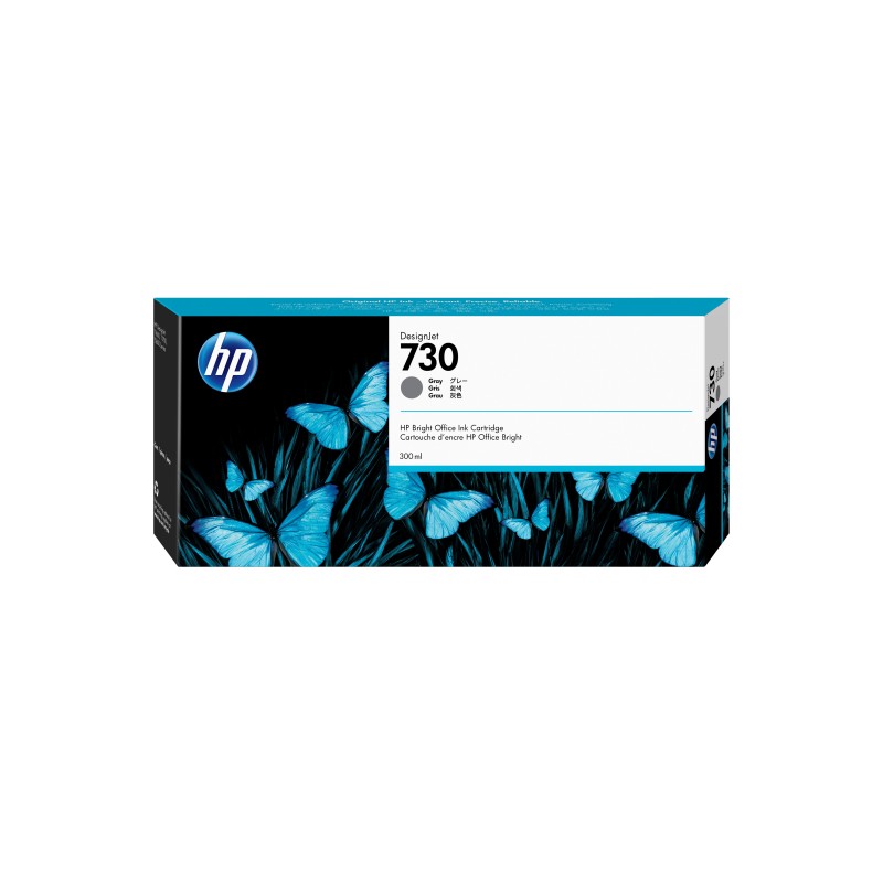HP Cartouche d’encre 730 DesignJet gris, 300 ml, Imprimante HP DesignJet série T1700, A jet d'encre thermique, P2V72A, Professionnel, Singapour, 283 mm
