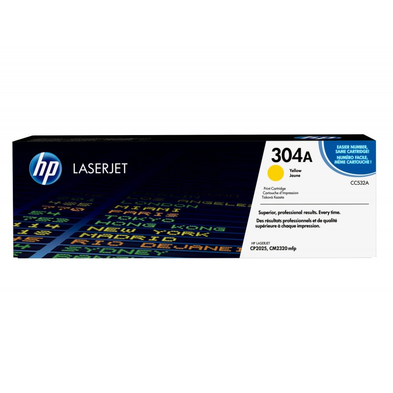 HP 304A toner LaserJet jaune authentique, 2800 pages, Jaune, 1 pièce