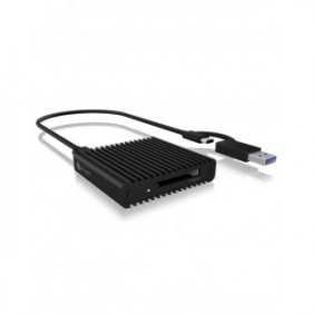 ICY BOX IB-CR404-C31, CFast 2.0, Noir, 10000 Mbits, Aluminium, Énergie, 64 mm