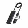 ICY BOX IB-HUB1424-C3, USB 3.2 Gen 1 3.1 Gen 1 Type-A + Type-C, USB 3.2 Gen 1 3.1 Gen 1 Type-A, 5000 Mbits, Noir, Plastique, 0,6 m