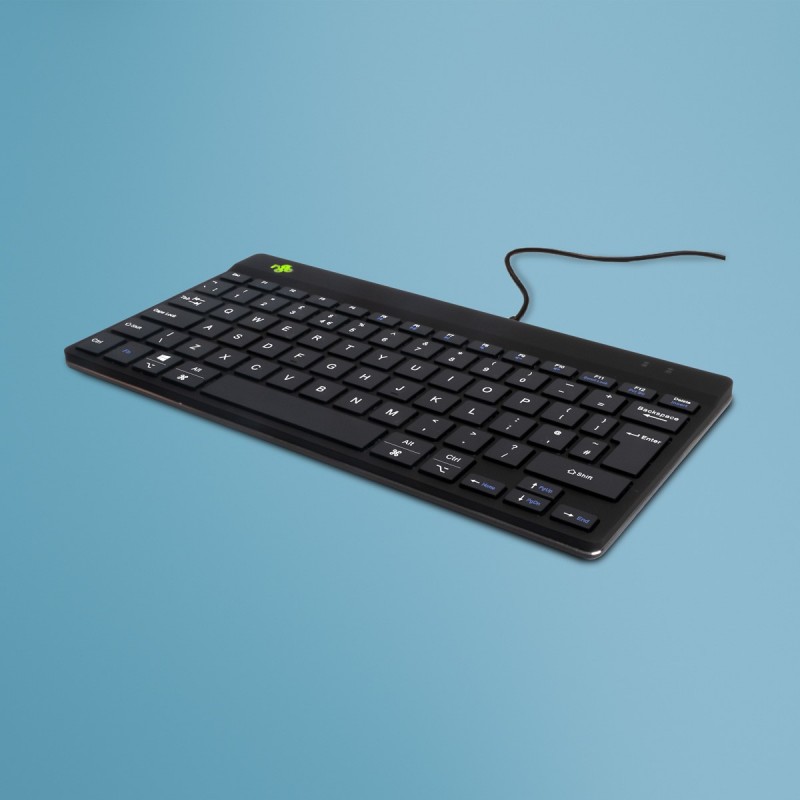 R-Go Tools Clavier ergonomique R-Go Compact Break, clavier compact avec logiciel de pause,QWERTY , Filaire, noir, Mini, Avec fil, USB, QWERTY, Noir