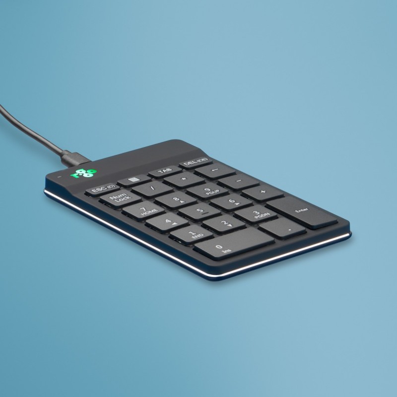 R-Go Tools Clavier R-Go Numpad Break, clavier numérique ergonomique avec logiciel de pause, filaire, noir, USB, Universel, 1,5 m, Noir