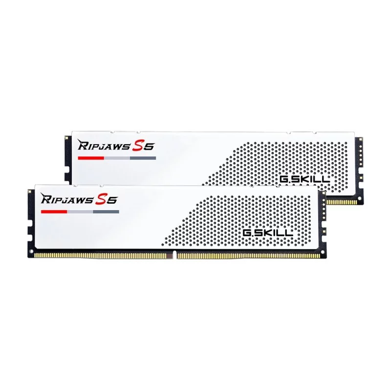 G.Skill Ripjaws S5 F5-6000J3040F16GX2-RS5W, 32 Go, 2 x 16 Go, DDR5, 288-pin DIMM, Blanc