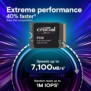 Crucial P310 1TB PCIe Gen4 NVMe 2230 M.2 SSD, 1 To, M.2, 7100 Mos