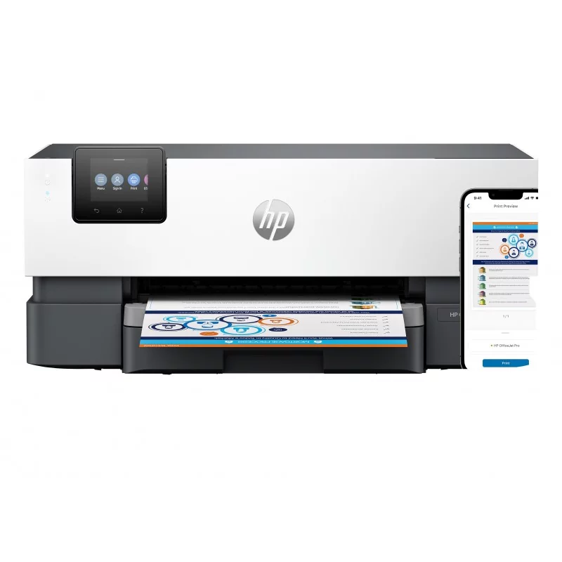 HP OfficeJet Pro 9110b Sans fil Couleur Imprimante, Impression recto-verso, A jet d'encre thermique, Impression couleur, 4800 x 1200 DPI, A4, Impression directe, Gris