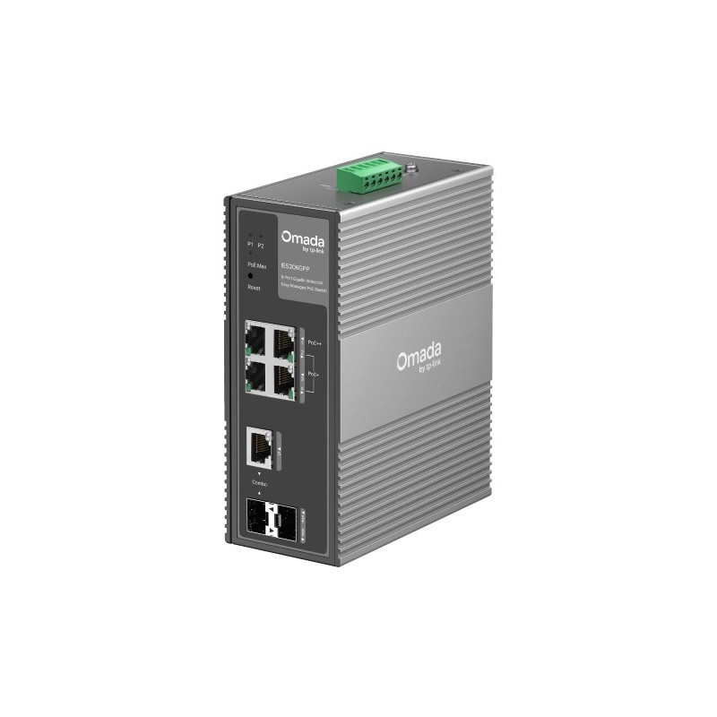 TP-LINK IES206GPP, Géré, Gigabit Ethernet 101001000, Connexion Ethernet, supportant l'alimentation via ce port , Grille de montage, Montage mural