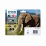 Epson Elephant Multipack 6-colours 24XL Claria Photo HD Ink, Rendement élevé , Noir, Cyan, Cyan clair, Magenta, Magenta clair, Jaune, 10 ml, 8,7 ml, 6 pièce, Multi pack