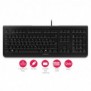 Cherry KC 1000, Taille réelle 100 %, Avec fil, USB, AZERTY, Noir
