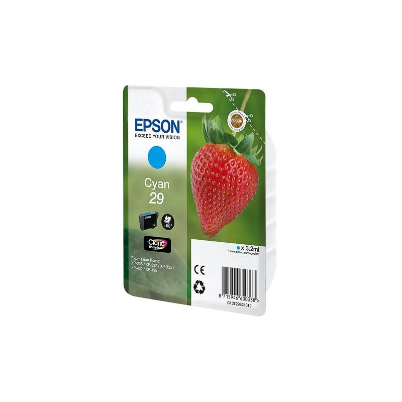 Epson Strawberry Cartouche "Fraise" - Encre Claria Home C, Rendement standard, Cyan, 3,2 ml, 1 pièce, 180 pages