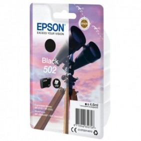 Epson Singlepack Black 502 Ink, Rendement standard, Noir, Encre à pigments, 4,6 ml, 1 pièce, 210 pages