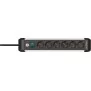 Brennenstuhl 1391030600, 3 m, Intérieure, Courbe, IP20, Noir, Argent, 6 sortie CA