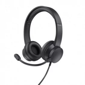 Trust HS-201, Avec fil, BureauCentre d'appels, 147 g, Casque, Noir