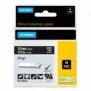 Dymo Rhino étiquettes industrielles autocollantes en vinyle | 12 mm x 5,5 m | impression en blanc sur fond noir, Blanc sur noir, Multicolore, Vinyl, -40 - 80 C, UL 969, DYMO