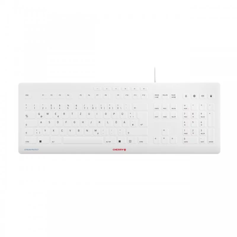 Cherry Contour Design Stream, Avec fil, USB, QWERTZ, Gris