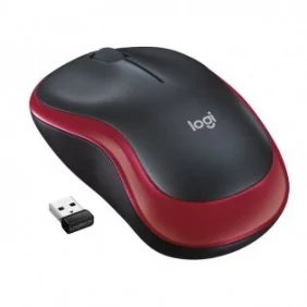 Logitech M185, Ambidextre, Optique, RF sans fil, 1000 DPI, Rouge